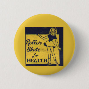 Roller Girl 6 Cm Round Badge