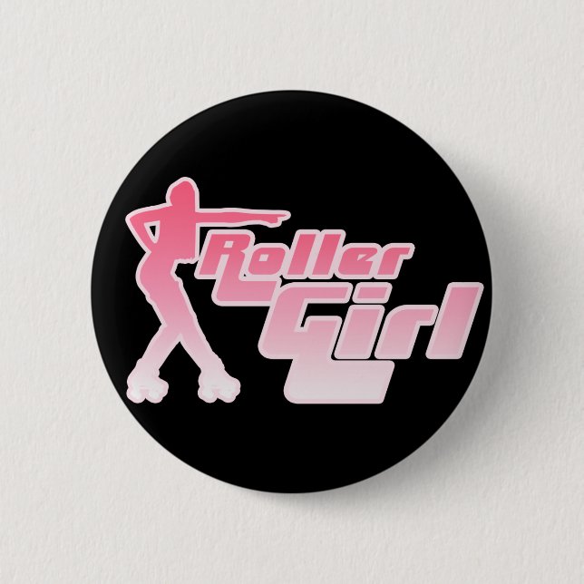 Roller Girl 80s 6 Cm Round Badge (Front)