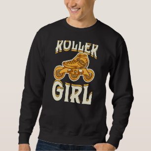 Roller Girl Cute Colourful Retro Roller Skating Ri Sweatshirt