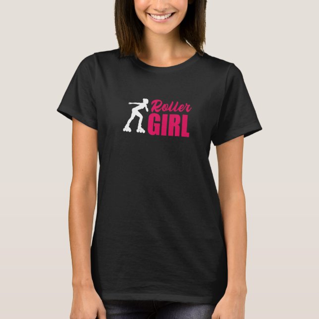 Roller Girl Inline Skating Rollerblading T-Shirt (Front)