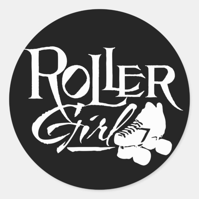Roller Girl, Roller Derby Classic Round Sticker (Front)