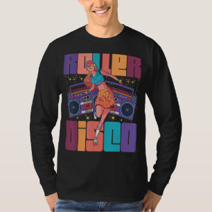 Roller Girl Skate Radio Skater Skating Disco Retro T-Shirt