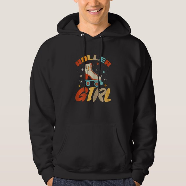 Roller Girl Skating  For Derby Roller Skater Girls Hoodie (Front)