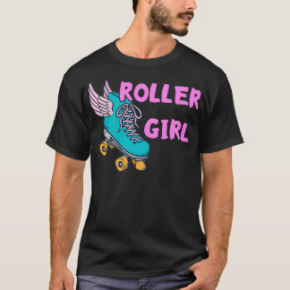 Roller Girl Skating Rink 70s 80s Roller Skates Rol T-Shirt