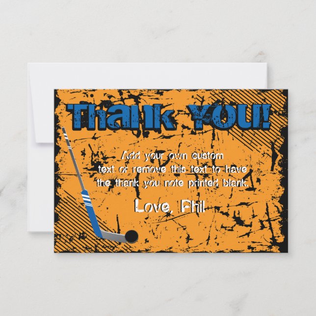 Roller Hockey, Grundge Style Thank You Cards (Front)