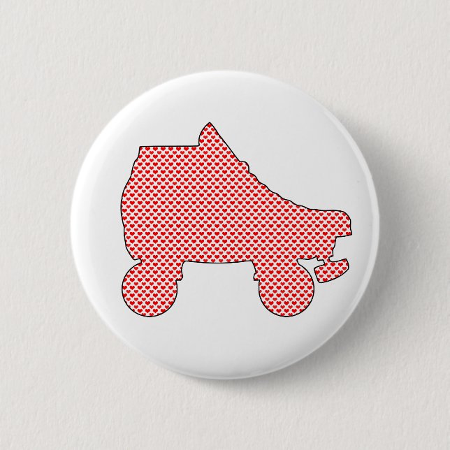 roller skate 6 cm round badge (Front)