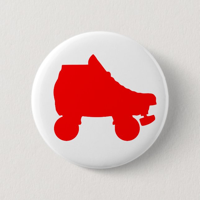 roller skate 6 cm round badge (Front)