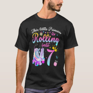 Roller Skate 7th Birthday 7 Year Old Girl Party T-Shirt