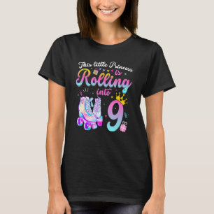 Roller Skate 9th Birthday  9 Year Old Girl Party O T-Shirt