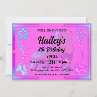 Roller Skate Birthday Party Invitation