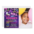 Roller Skate Birthday Party Invitation with Photo