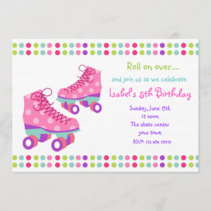 Roller Skate Birthday Party Invitations