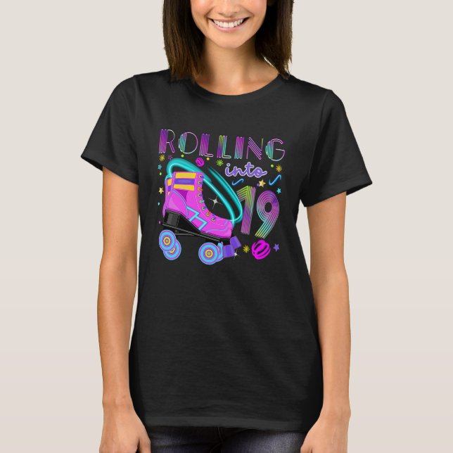 Roller Skate Birthday Party Outfit T-Shirt (Front)