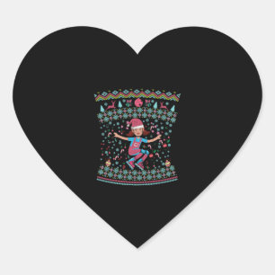 Roller Skate Christmas Girl Heart Sticker