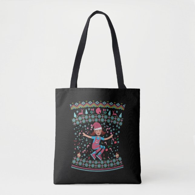 Roller Skate Christmas Girl Tote Bag (Front)