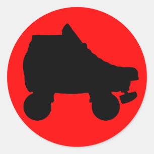 roller skate classic round sticker