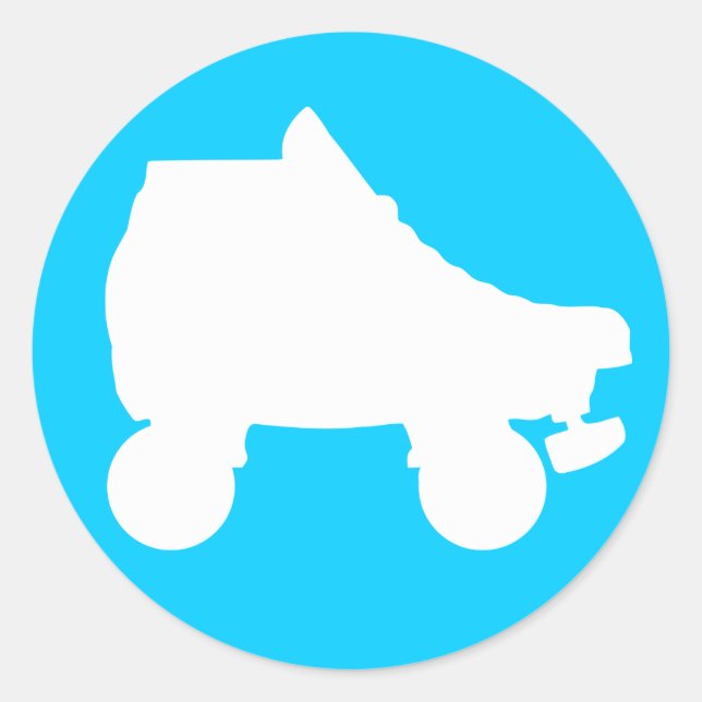 roller skate classic round sticker (Front)