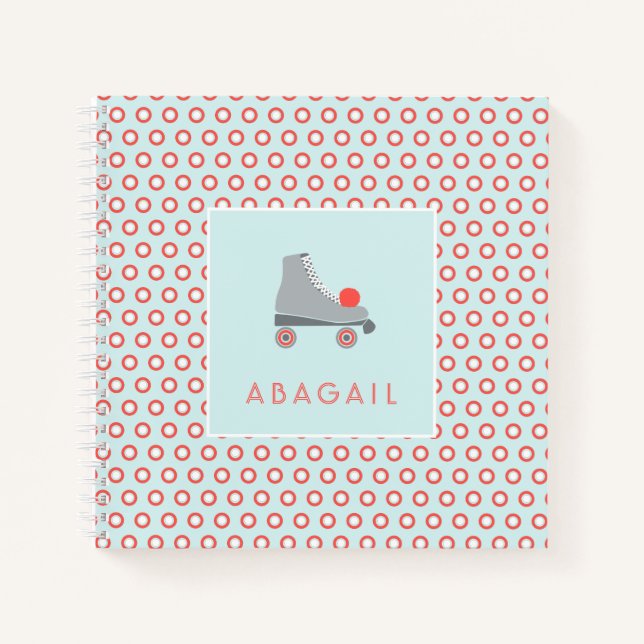 Roller Skate - Coral Notebook (Front)