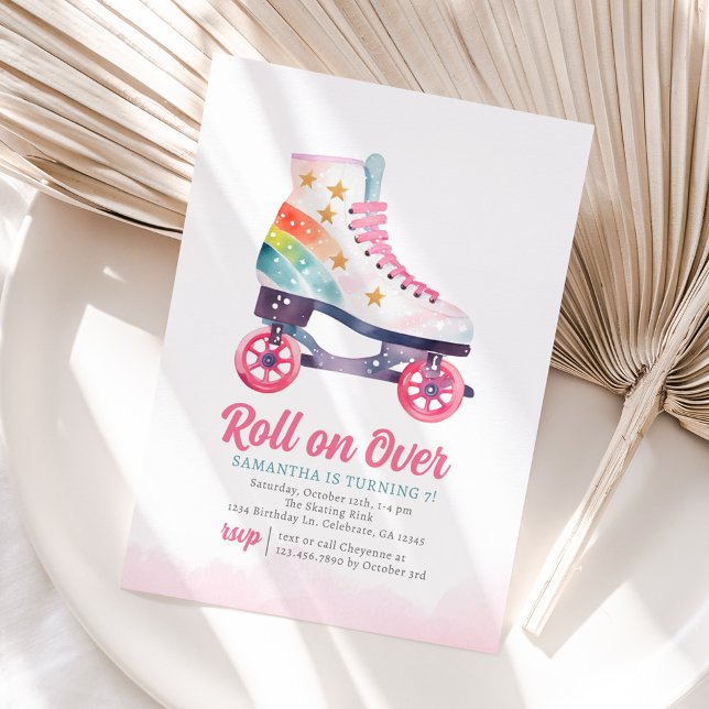 Roller Skate Girl Birthday Party Invitation (Creator Uploaded)