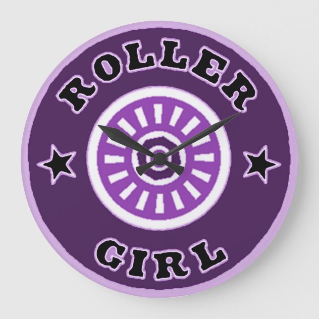 Roller Skate Girl Wall Clock (Front)