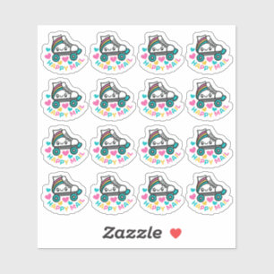 Roller Skate Happy Mail Custom-Cut Vinyl Sticker