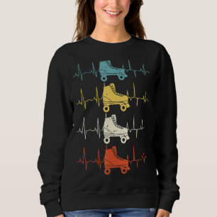 Roller Skate He Beat Skater Skating Retro Vintage Sweatshirt