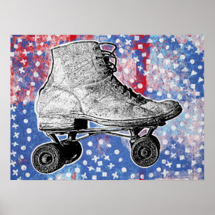 Roller Skate Poster - Vintage Skates Art Print
