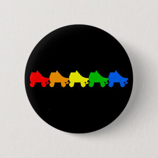 roller skate rainbow 6 cm round badge