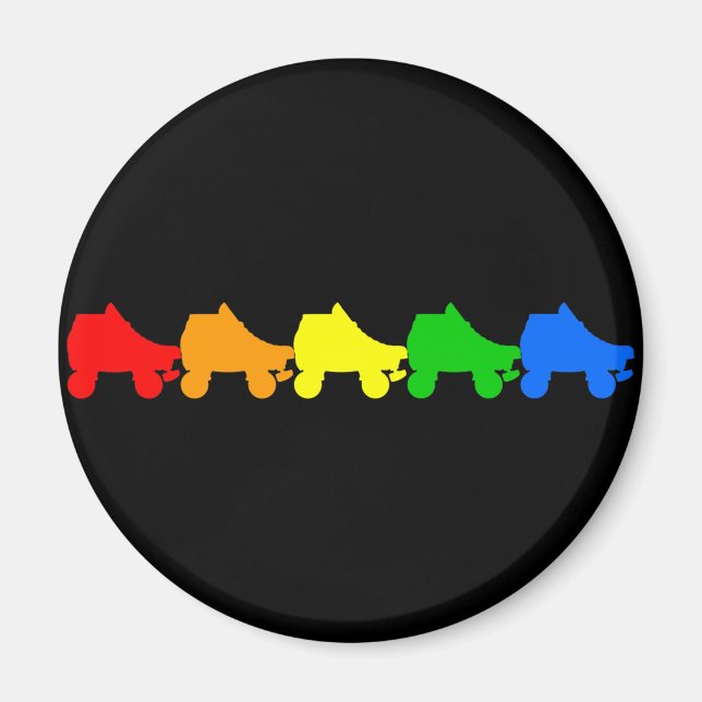 roller skate rainbow magnet (Front)
