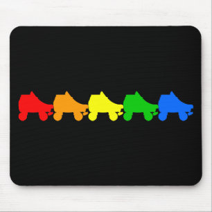 roller skate rainbow mouse mat