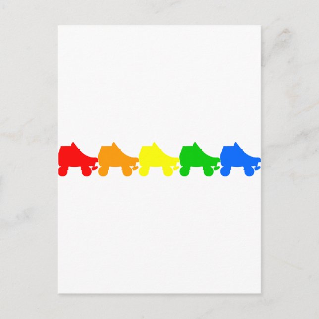 roller skate rainbow postcard (Front)