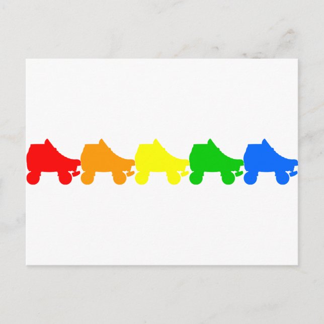 roller skate rainbow postcard (Front)
