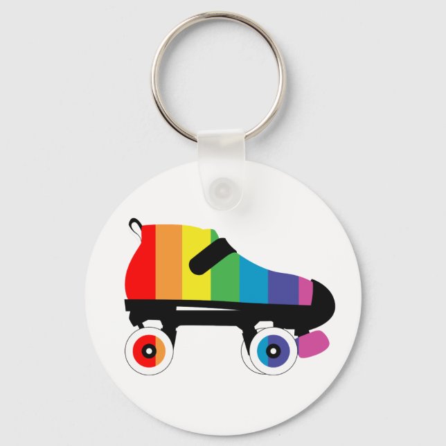 roller skate rainbow stripes key ring (Front)