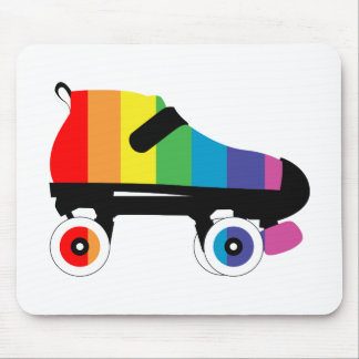 roller skate rainbow stripes mouse mat