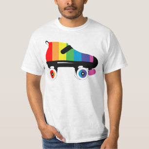 roller skate rainbow stripes T-Shirt