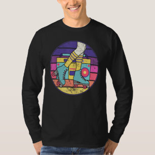 Roller Skate Retro 70s 80s Skater Girl Roller Disc T-Shirt