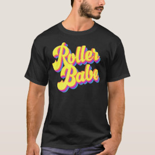 Roller Skate Retro 70s Derby Skater Babe Roller Di T-Shirt