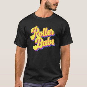Roller Skate Retro 70s Derby Skater Babe Roller Di T-Shirt