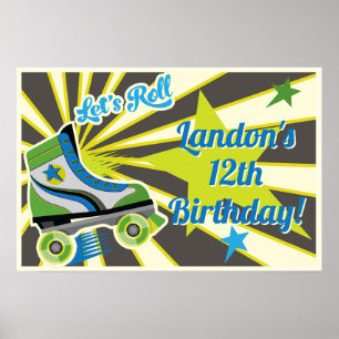 Roller Skate Retro Derby Party Poster