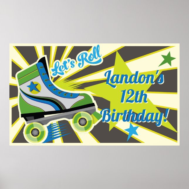 Roller Skate Retro Derby Party  Poster (Front)
