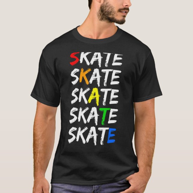 Roller Skate (Rollerskate) Stacks - Derby Skater & T-Shirt (Front)