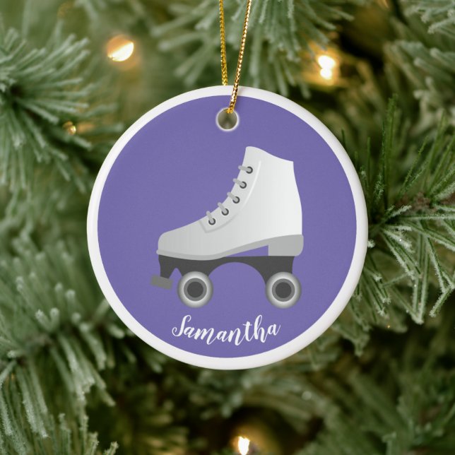 Roller Skate Rollerskating Ceramic Ornament (Tree)