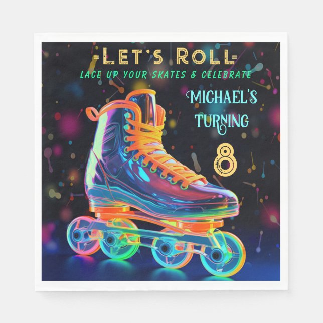 Roller Skate, Turning 8 Napkin (Front)