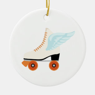 Roller Skate Wing Ceramic Tree Decoration