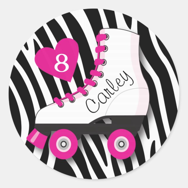 Roller Skate Zebra Sticker (Front)