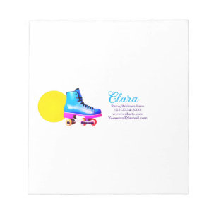 Roller skater add your name text place city phone notepad