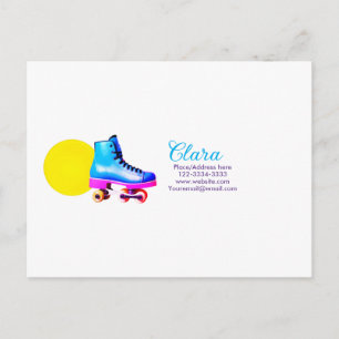 Roller skater add your name text place city phone postcard
