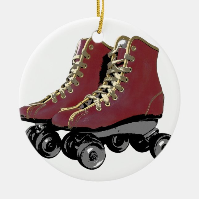 Roller Skates Ceramic Tree Decoration (Front)