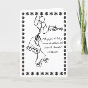 “Roller Skates Christmas Card – Modern Minimalist