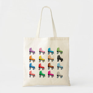 Roller Skates Colorful Pattern Retro Rollerskates Tote Bag
